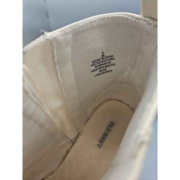 Old Navy Western Ankle Bootie Women's Sz 9 Bone Zip Bourne Toe S/409439-00 - Picture 10 of 10